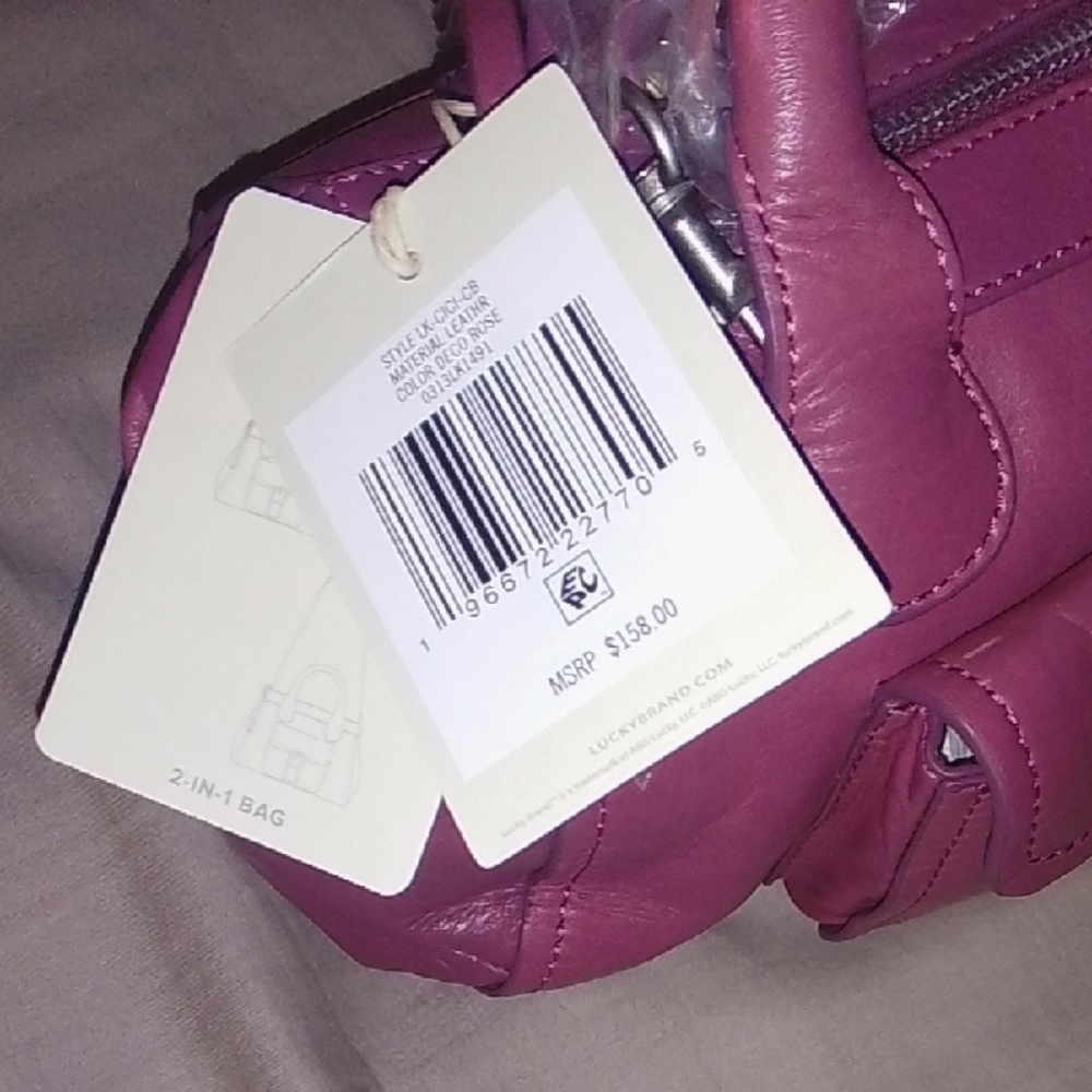 Lucky Brand Pink Satchel with Structured Design and Double Handles - Picture 10 of 10